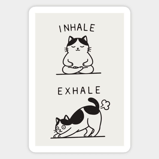 Inhale Exhale (Cat) Magnet by CreativeSage